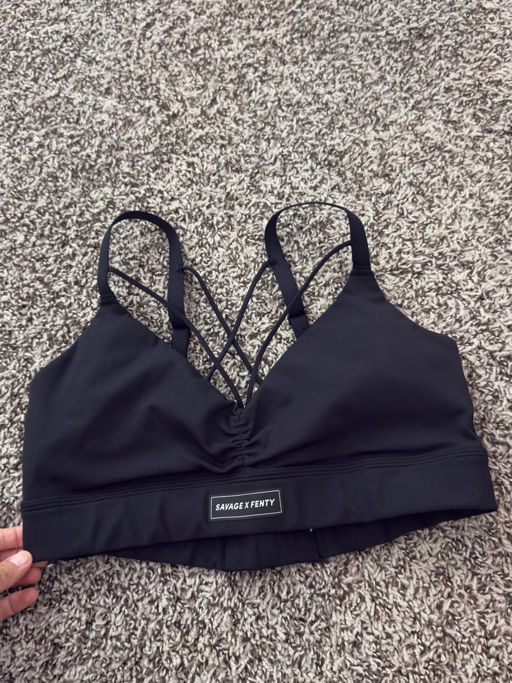 Savage X Fenty Black Strappy Sports Bralette